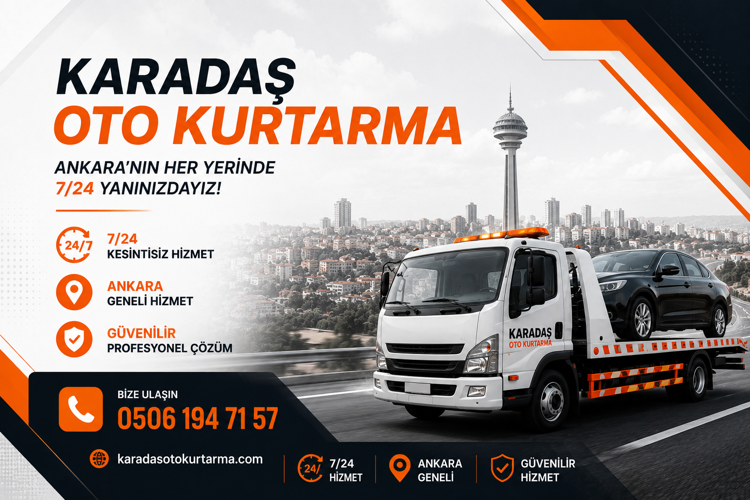 Karadaş Oto Kurtarma — Ankara çekici ve yol yardım hizmetleri