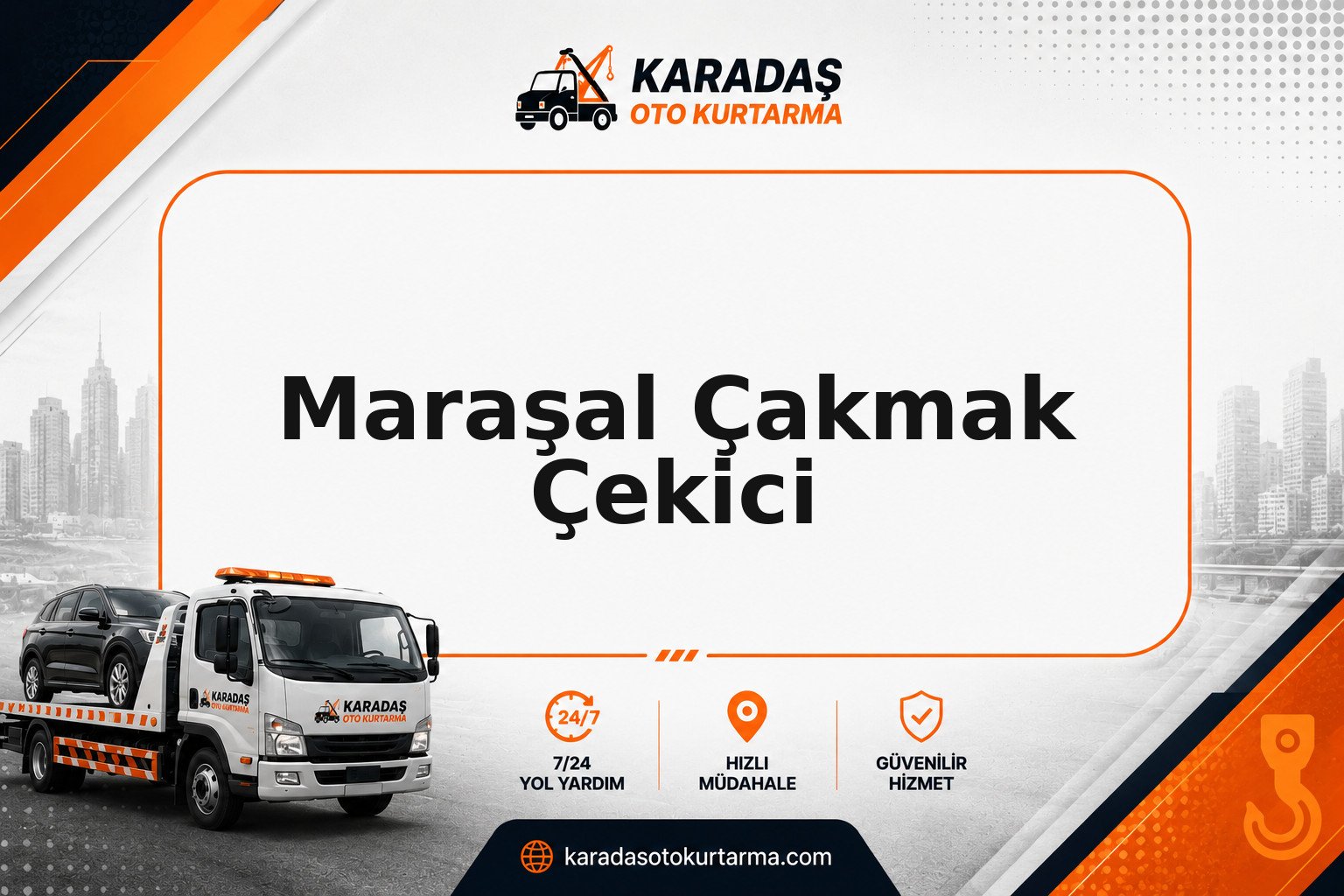 Maraşal Çakmak çekici saha görseli | Karadaş Oto Kurtarma Maraşal Çakmak mahallesinde yolda kalan araca çekici desteği — Karadaş Oto Kurtarma Ankara