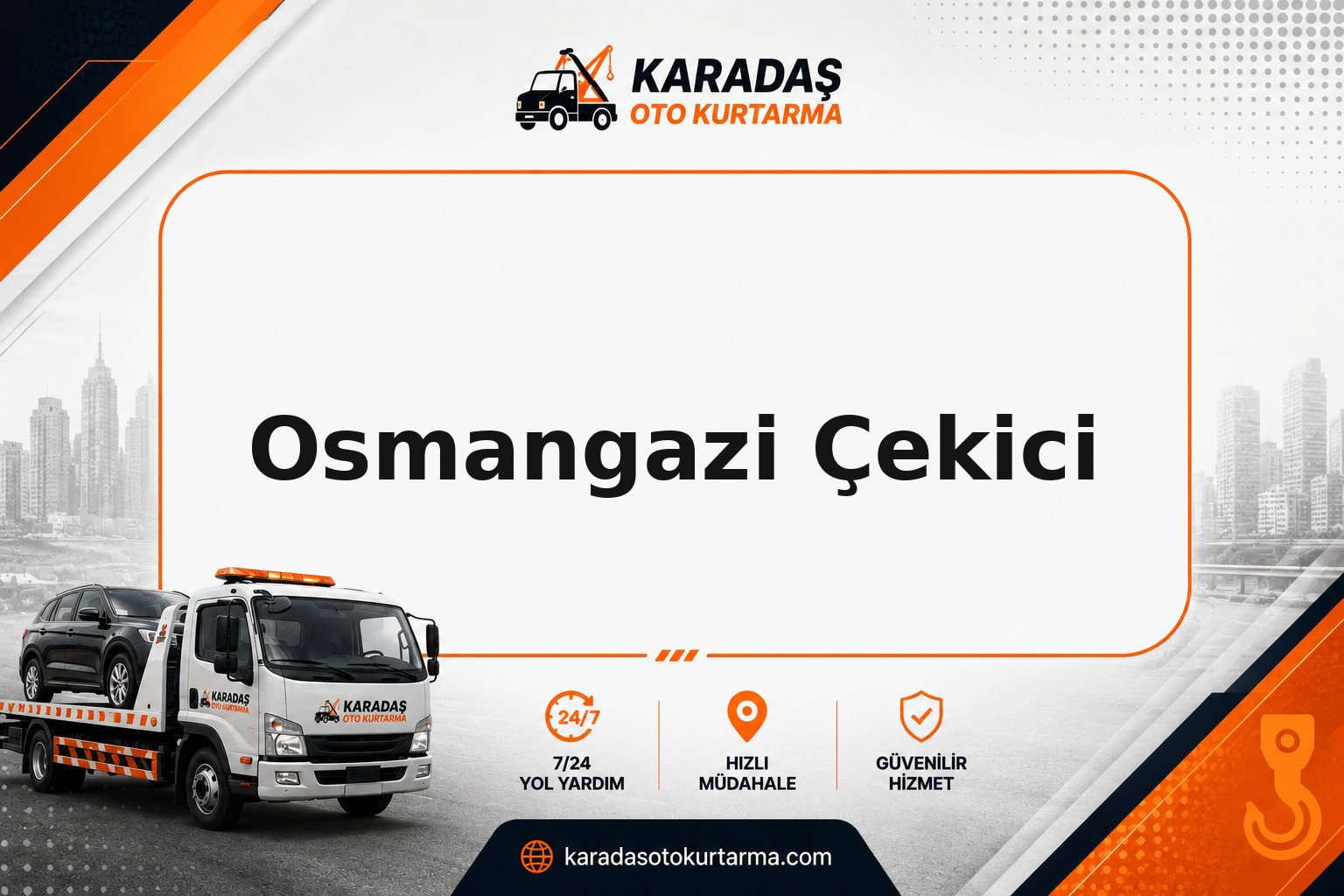 Osmangazi mahallesinde yolda kalan araca çekici desteği — Karadaş Oto Kurtarma Ankara