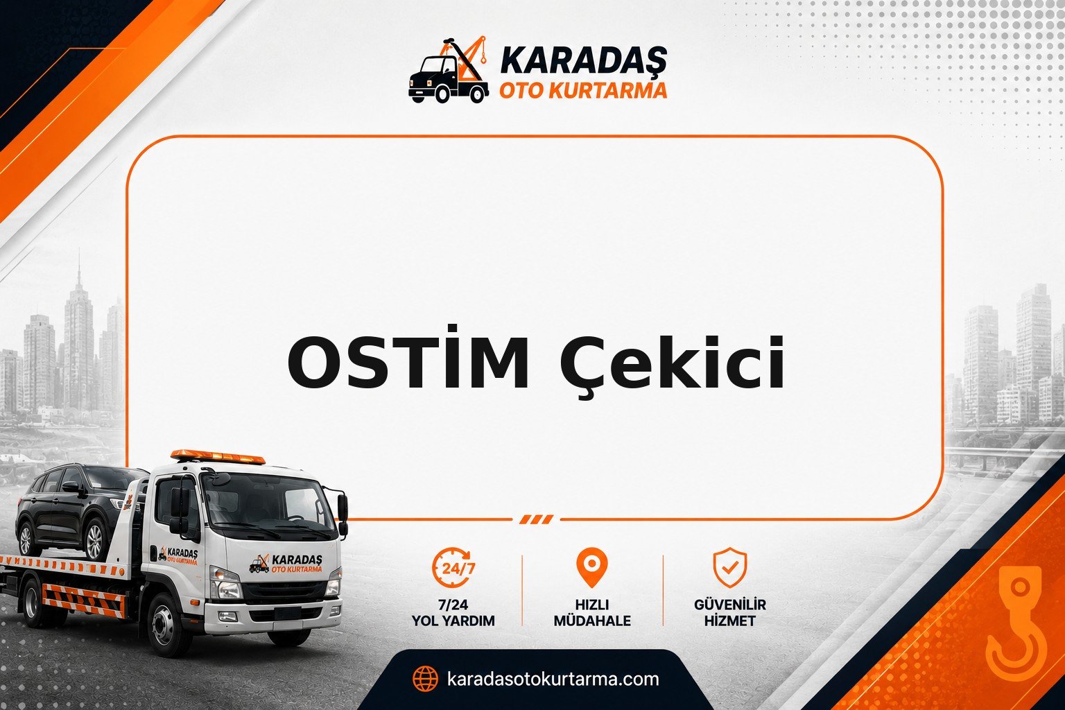 OSTİM çevresinde mobil çekici hizmeti — Karadaş Oto Kurtarma Ankara