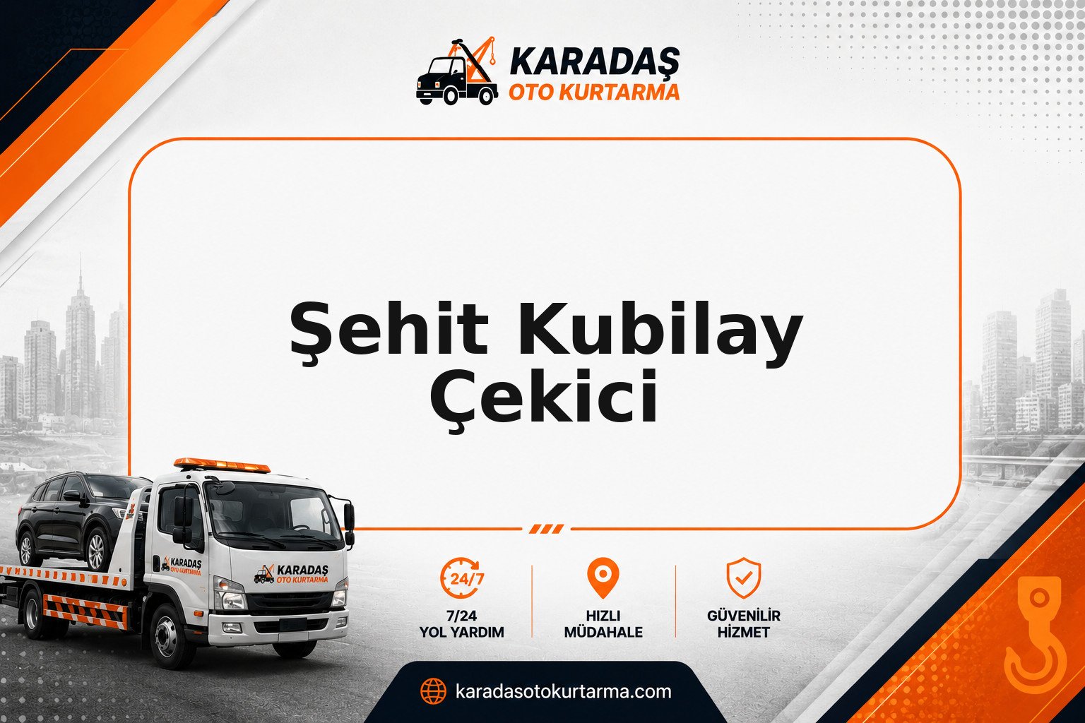 Şehit Kubilay semtinde arızalı aracın güvenli taşınması — Karadaş Oto Kurtarma Ankara